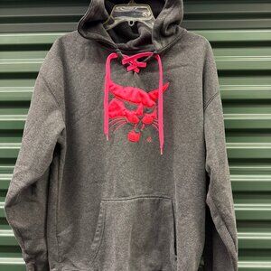 In Play Women's Medium Dark Gray Sports Hoodie Devilish Bobcat Design